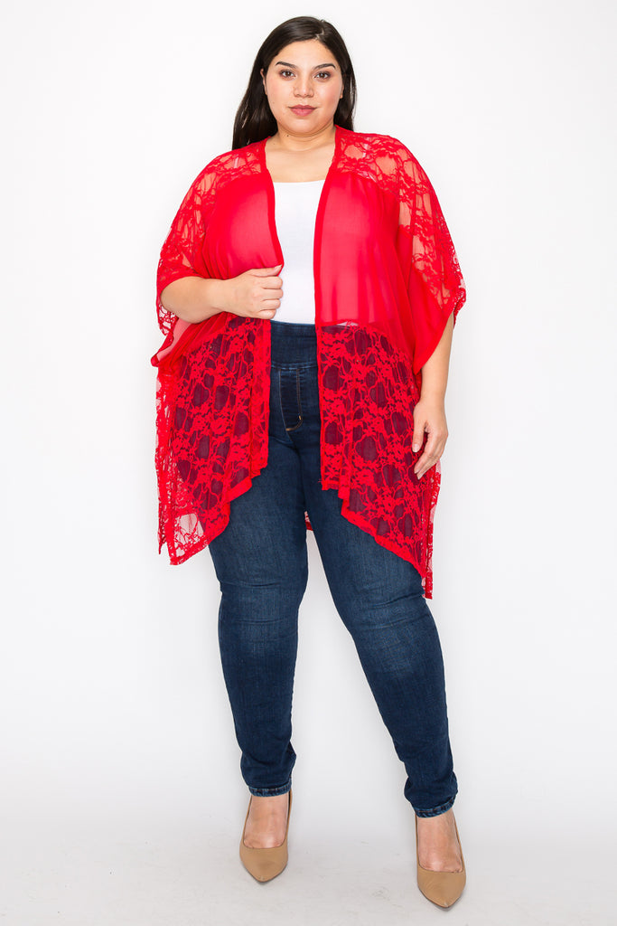 Rose Lace & Chiffon Kimono