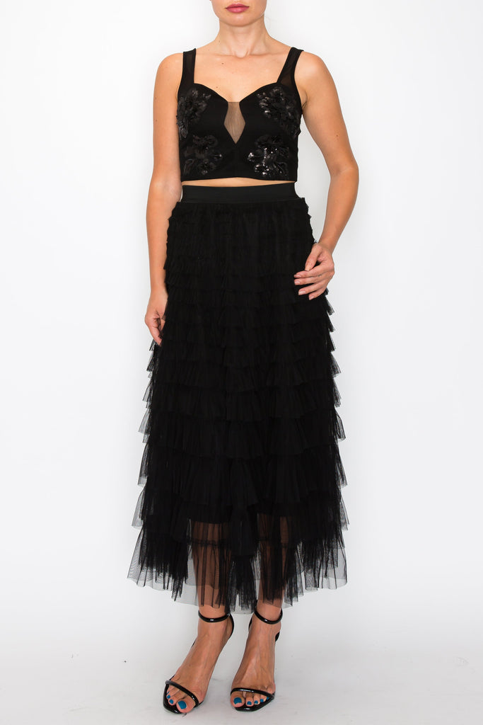Exquisite Tiered Ruffle Mesh Tulle Skirts